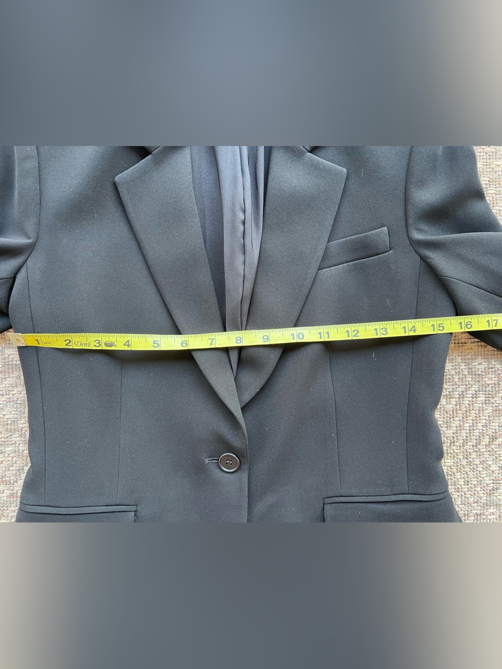 Theory Black Crepe Blazer Size 2 One Button Tailored Jacket Career Classic - Picture 3 of 7